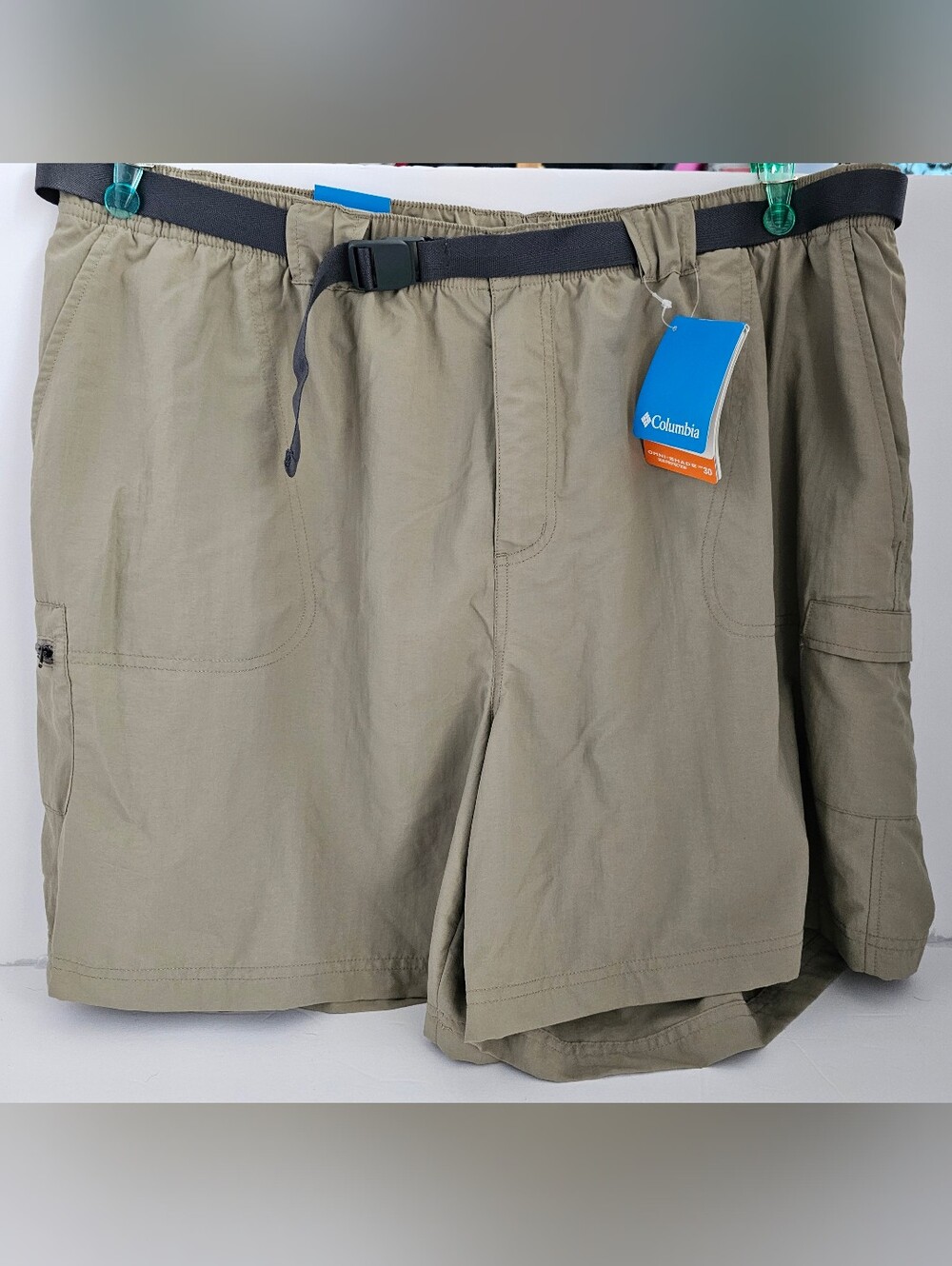 NWT! Belted Columbia Sandy River Cargo Shorts 2X Womens NWT Blue Or Khaki - Picture 14 of 15